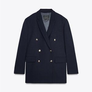 BRAND NEW Zara Midnight Blue double breasted Blazer